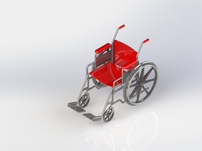 手摇自行车轮椅模型sw2020可编辑